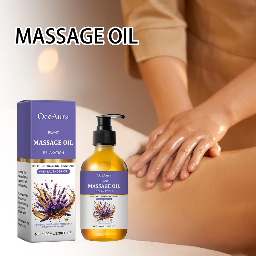 OceAura Lavender Massage Oil – Relaxing, Moisturizing Body Oil Lavender Massage Oil Zpaxo