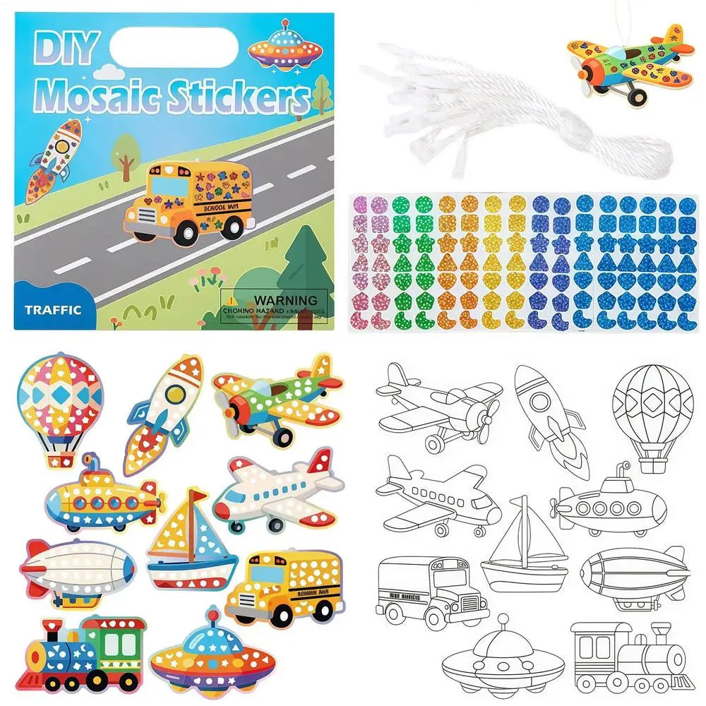 Cute Stickers For Kids 2-in-1 Funny DIY Mosaic Learning Craft Kits Cute Animal Stickers Coloring Set For Boys Girls Home Bedroom Zpaxo China Mainland C