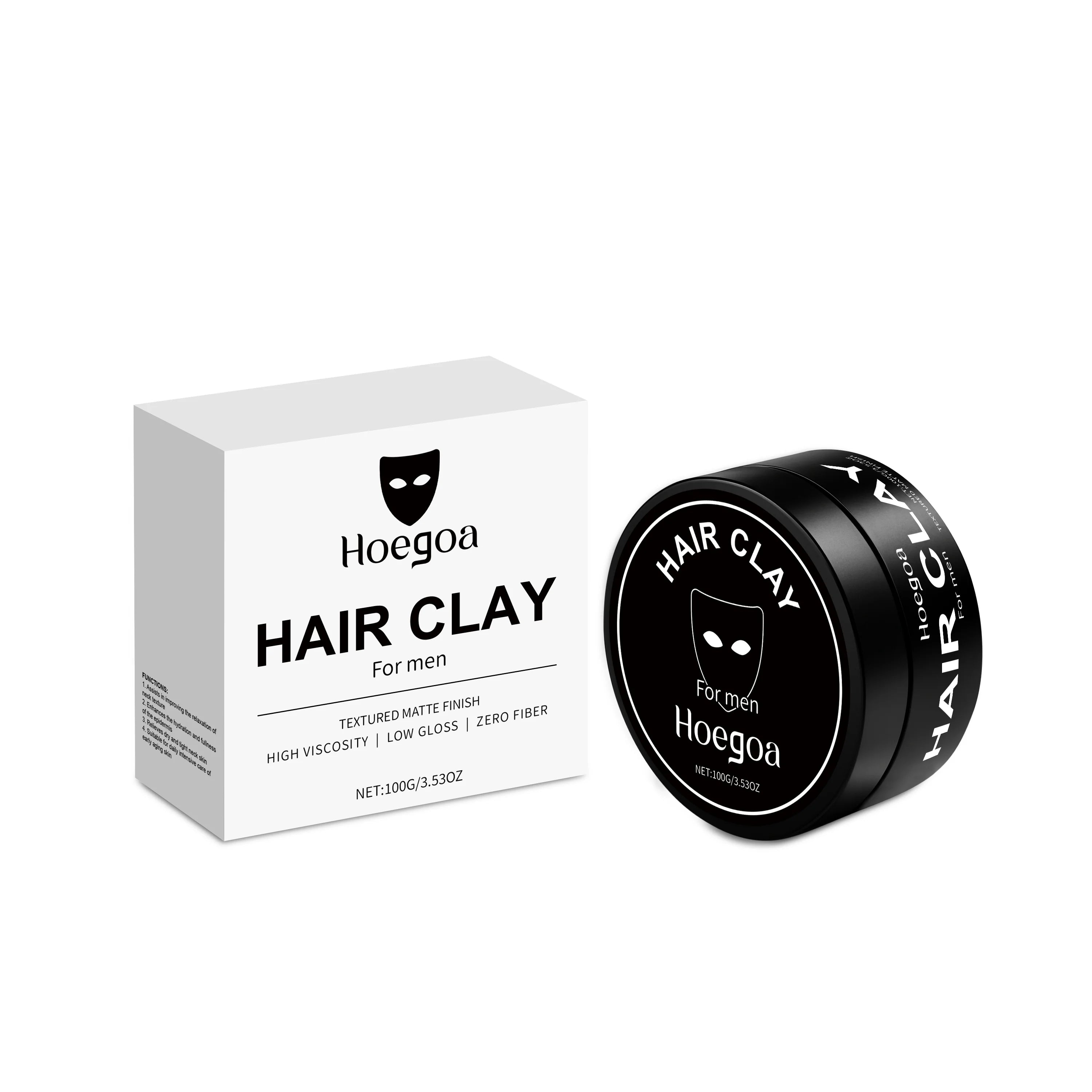 HOEGOA Men's Hair Styling Clay – Strong Hold & Matte Finish Hair Styling Clay Zpaxo 100g boxed