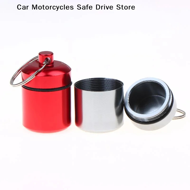 CMAluminum Alloy Pill Case Keychain Portable Waterproof Mini Storage