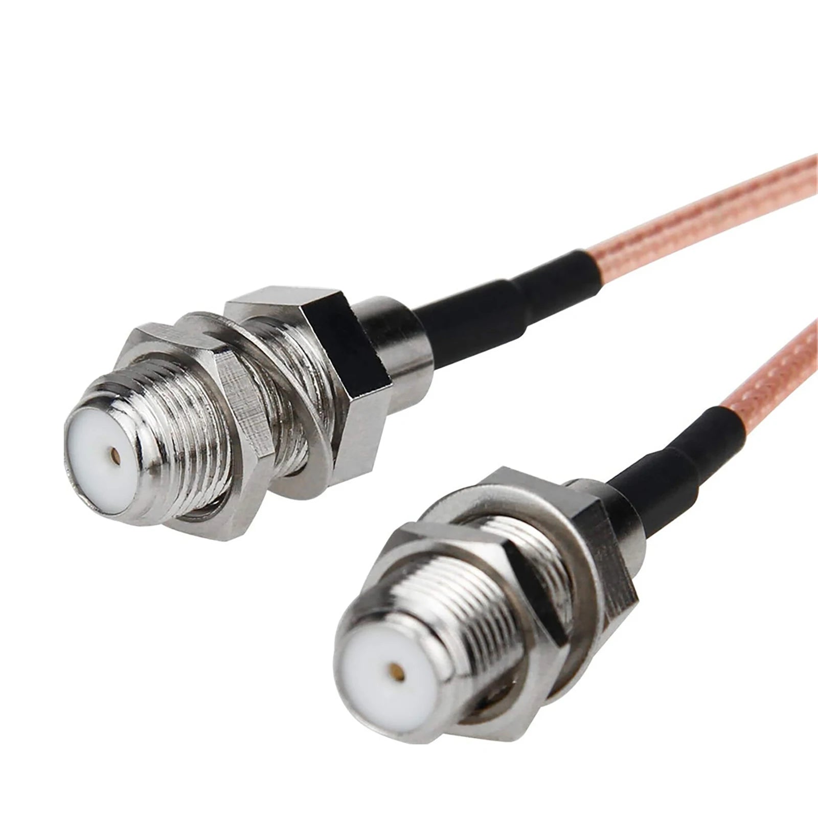 F Male Dual Female Connector Y 3 Way Jack Splitter Flexible RG316