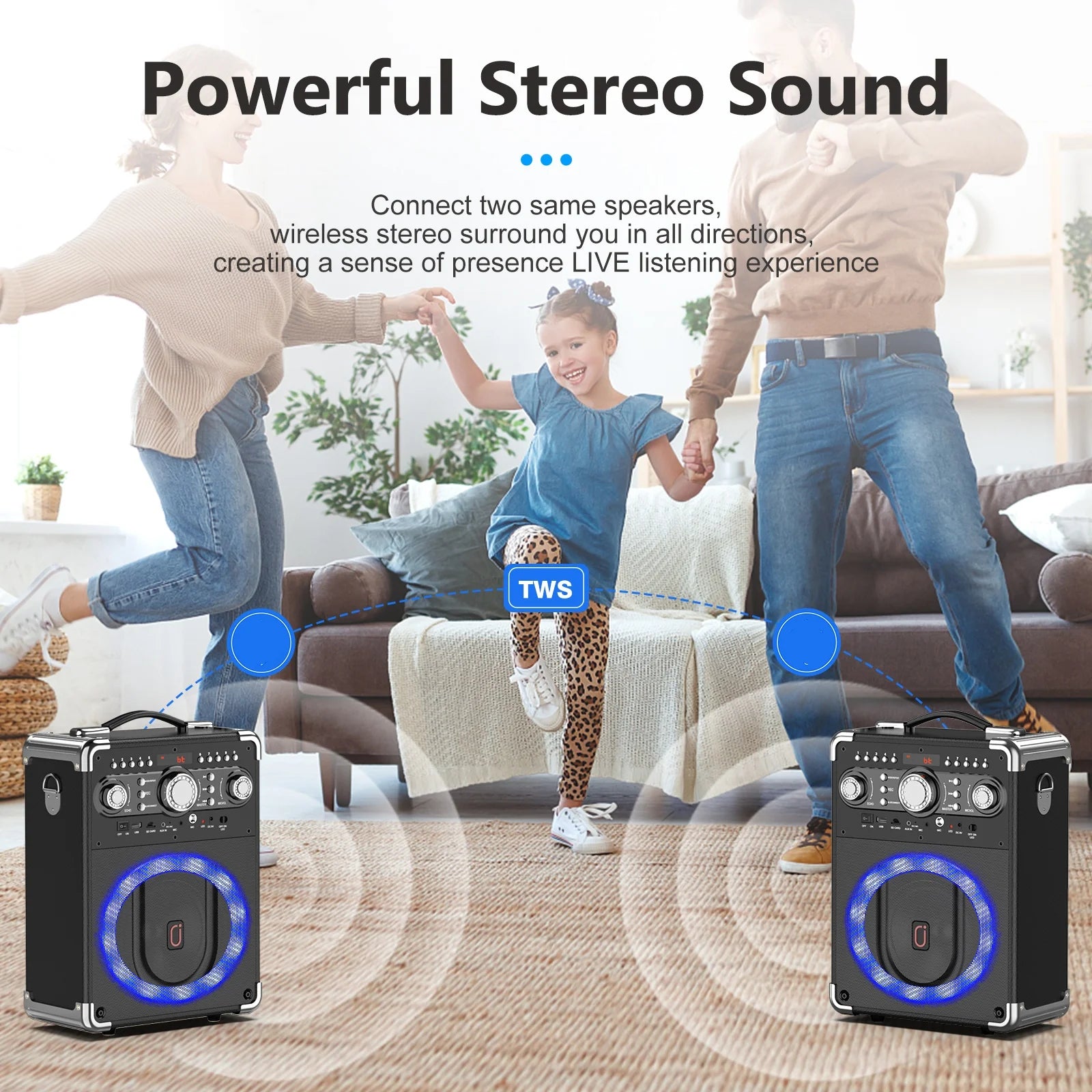 S8-T Kara Ok 3 Microphones Portable Bluetooth 5 Speaker Suitable