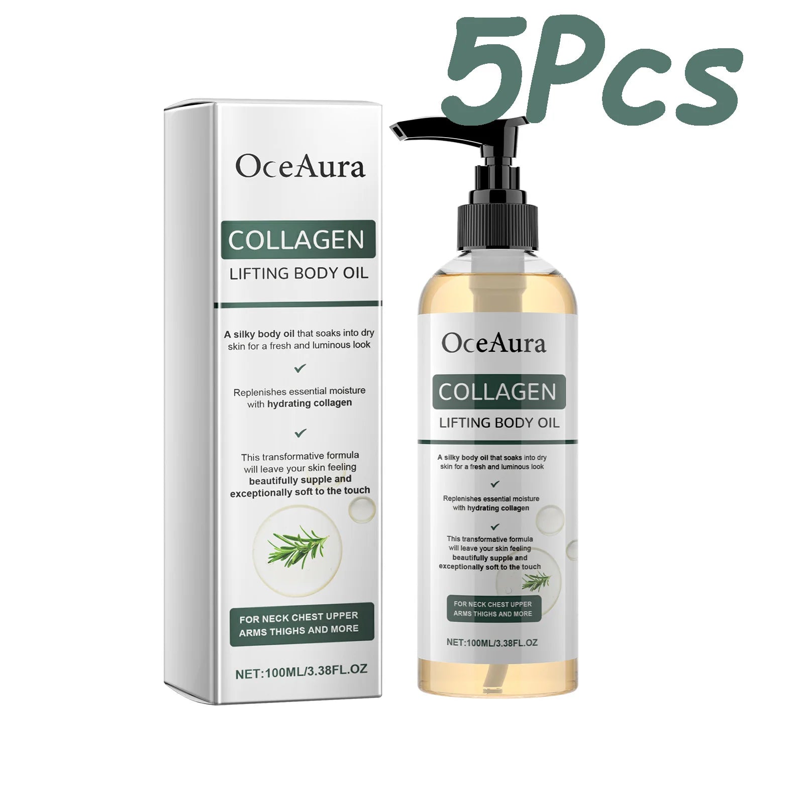 OceAura Collagen Lifting Body Oil – Firming & Hydrating 100ml Firming Body Oil Zpaxo 500ml Boxed
