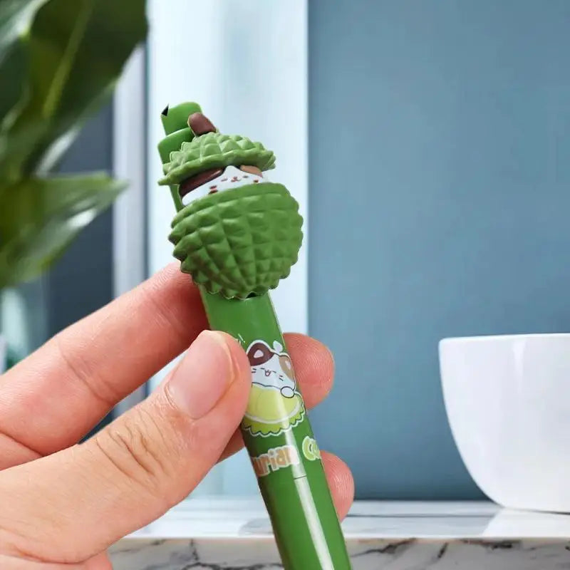 Kawaii Durian Press See Cat Gel Pen Cute Black Ink Signature Pens Zpaxo