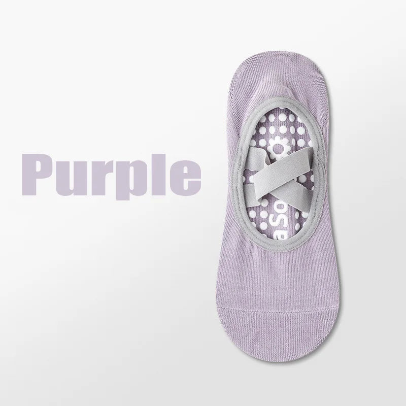 Professional Women Yoga Socks Silicone Anti-slip Ballet Pilates Zpaxo Purple 35-40