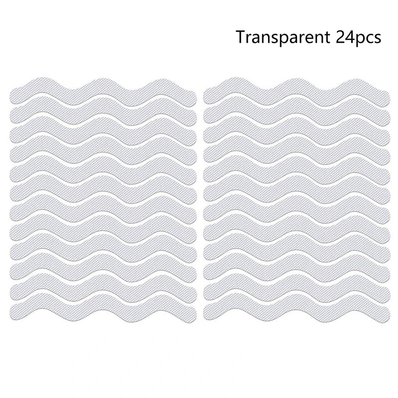 24Pcs/Package Transparent Anti-Slip Stickers For Bathroom Floor And Shower - Bathtub Floor Safety Anti-Slip Strips Zpaxo Transparent