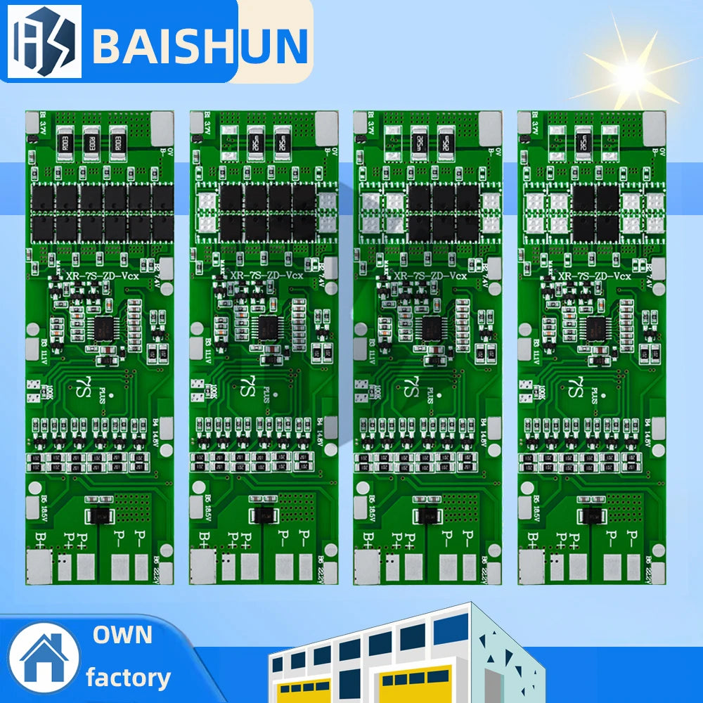 7S 24V Li-ion BMS Protection Board 10A 15A 20A 30A Current Options W Zpaxo