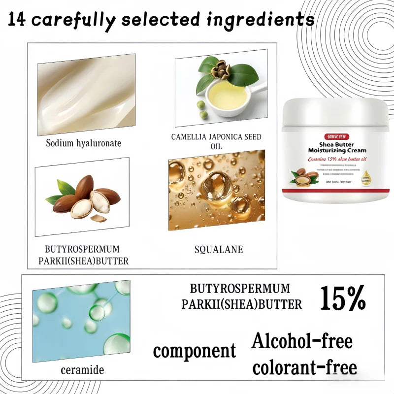50ml Sensitive Skin Nourishing Cream Shea Butter Hyaluronic Acid Ceramide Gentle Repair Deep Hydrating Moisturizer Zpaxo