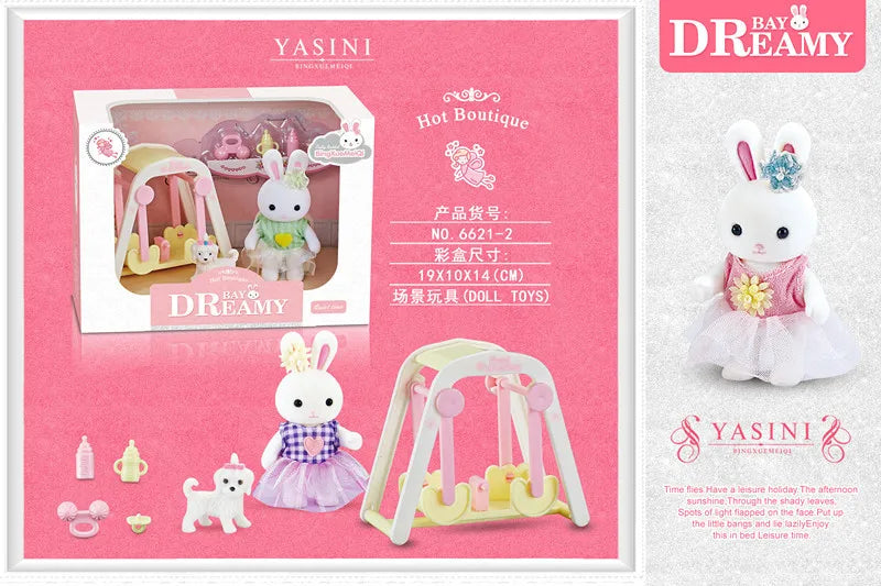 Little Rabbit Dresser Lovely Scene Play Toys Simulation Modelling