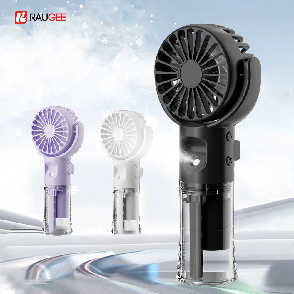Portable Water Mist Fan Mini Handheld Humidifier USB Rechargeable