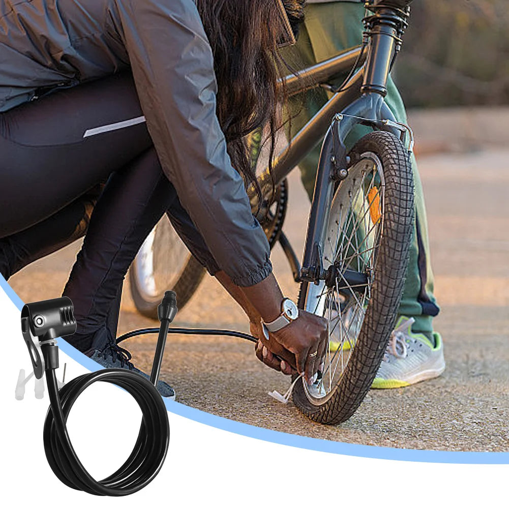 Bicycle Air Pump Extension Hose Tube Bike Inflator US UK French Valves