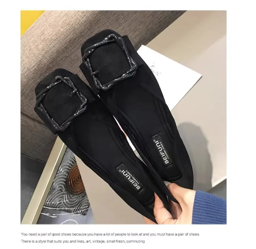 Flat shoes for women 2025 Spring and Autumn new spring Autumn black light mouth women's work outdoor plus size 41 42 43 loafers Zpaxo