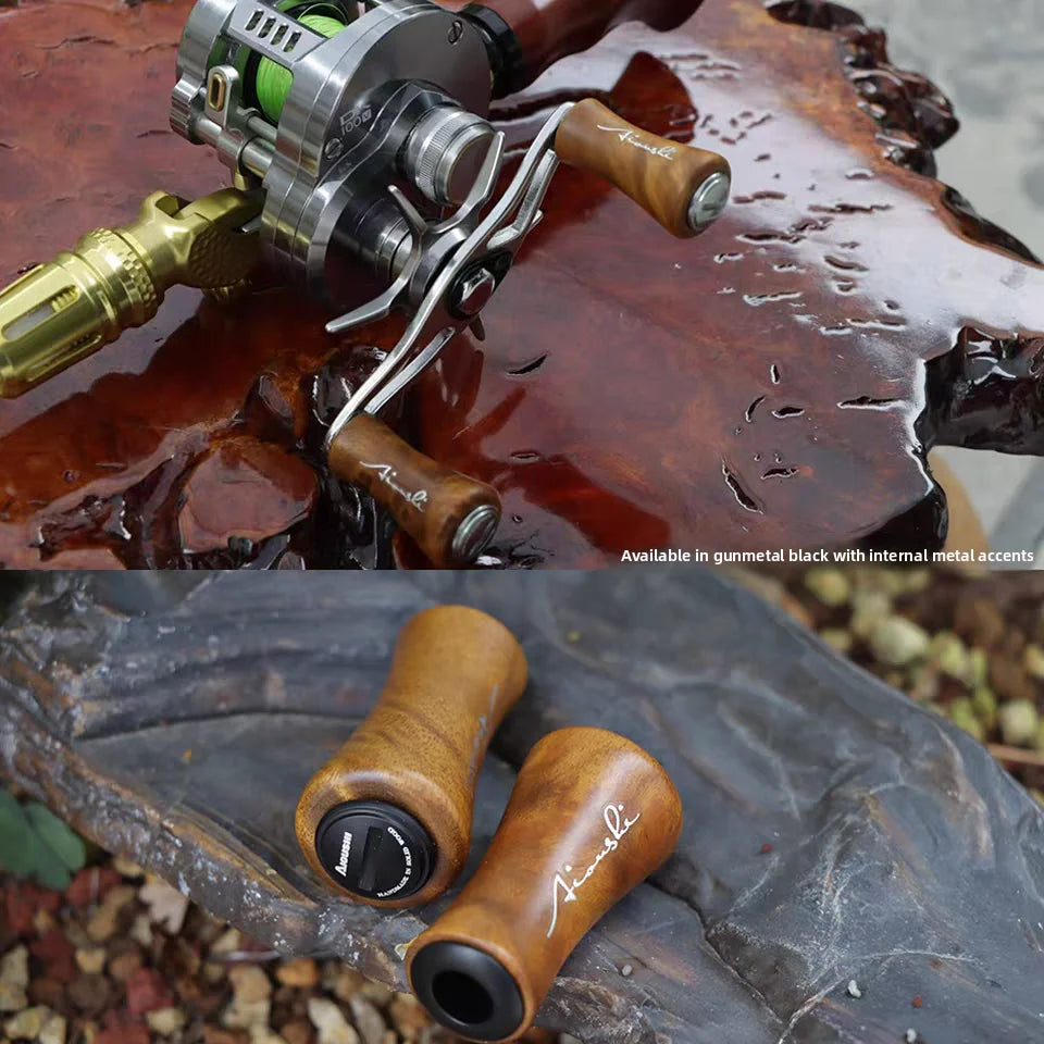 Solid Wood Handmade Fishing Reel Handle – Baitcasting Grip Knob