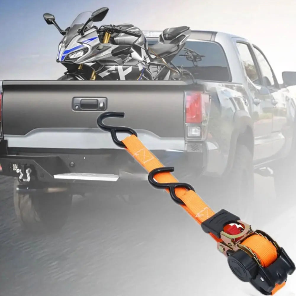 Strong Automatic Lashing Belt Wear-resistant Thickening Self Retractable Ratchet Strap Double Hooks Tension Rope Ratchet Straps Zpaxo