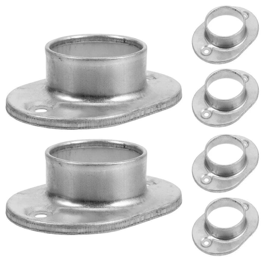 6Pcs Round Tube Base Zinc Steel Heavy Thick Floor Flange Post Base Plate Railing Support Handrail Deck Bracket Zpaxo