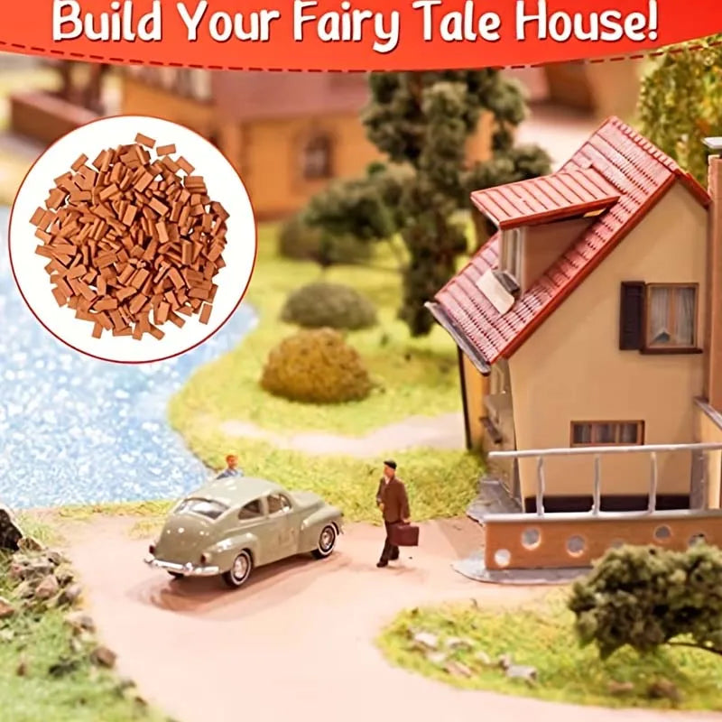 1:16 Mini Red Bricks – Miniature Landscape Model Building Blocks Miniature Building Blocks Zpaxo