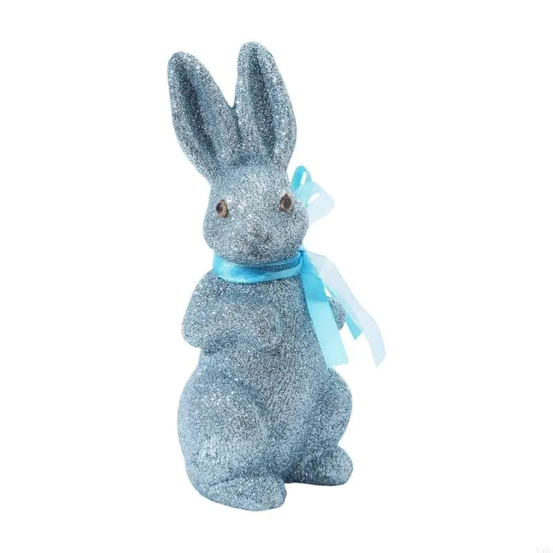 Portable Foam Easters Rabbit Statue Gold Sparkling Accent for Holiday Celebration Zpaxo Blue CN
