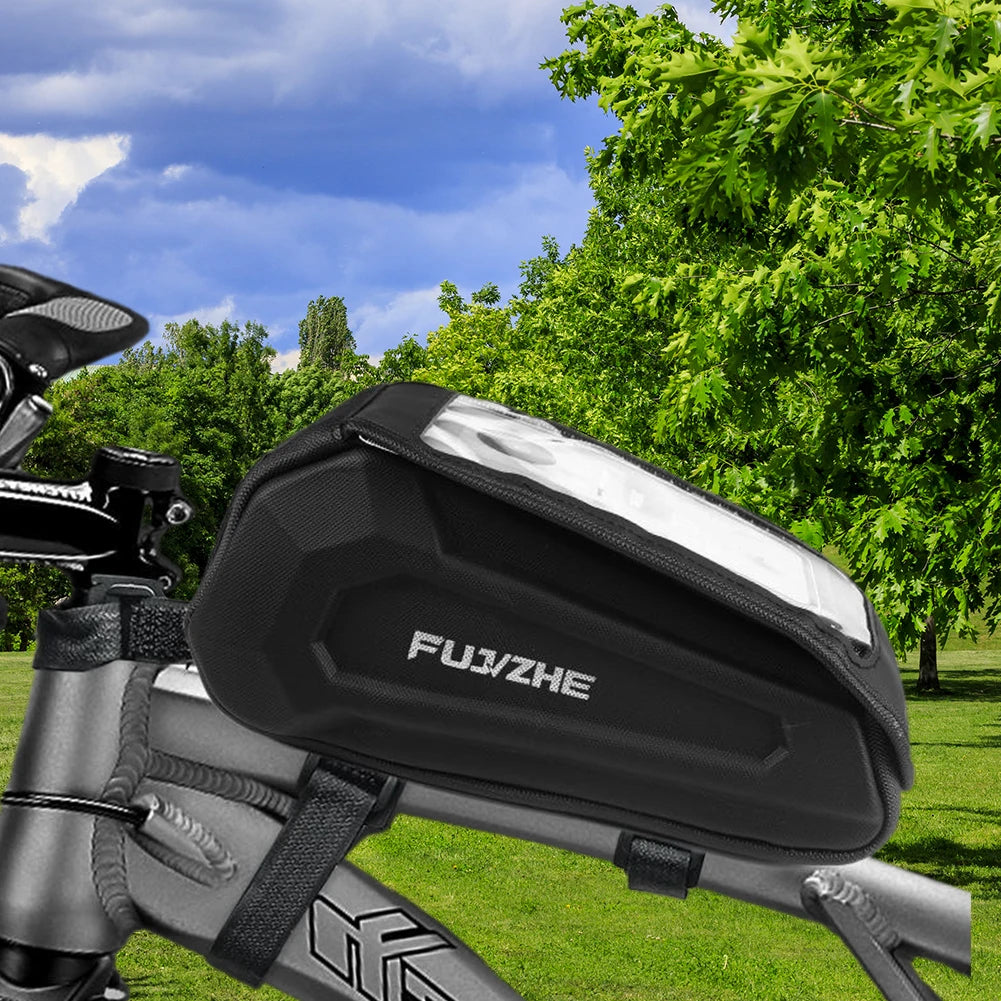 Bike Tube Bag Waterproof Front Frame Touch Screen Phone Pouch Road