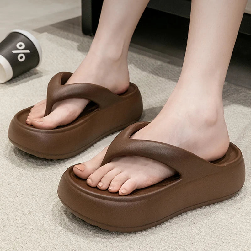 Summer Thick Bottom EVA Flip Flops Women Non Slip Platform Sandals