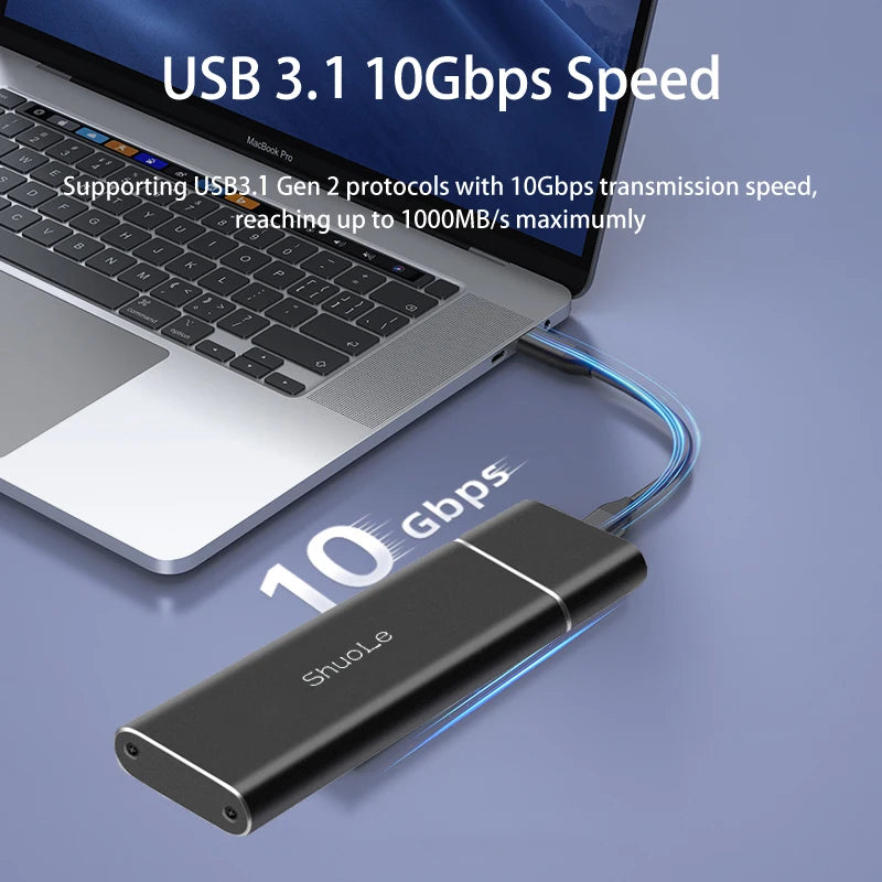 USB3.1 to M.2 NVME SSD Enclosure M2 to USB A Mobile Hard Disk Box SSD Case For 2230/2242/2260/2280 M2 With Cable Zpaxo