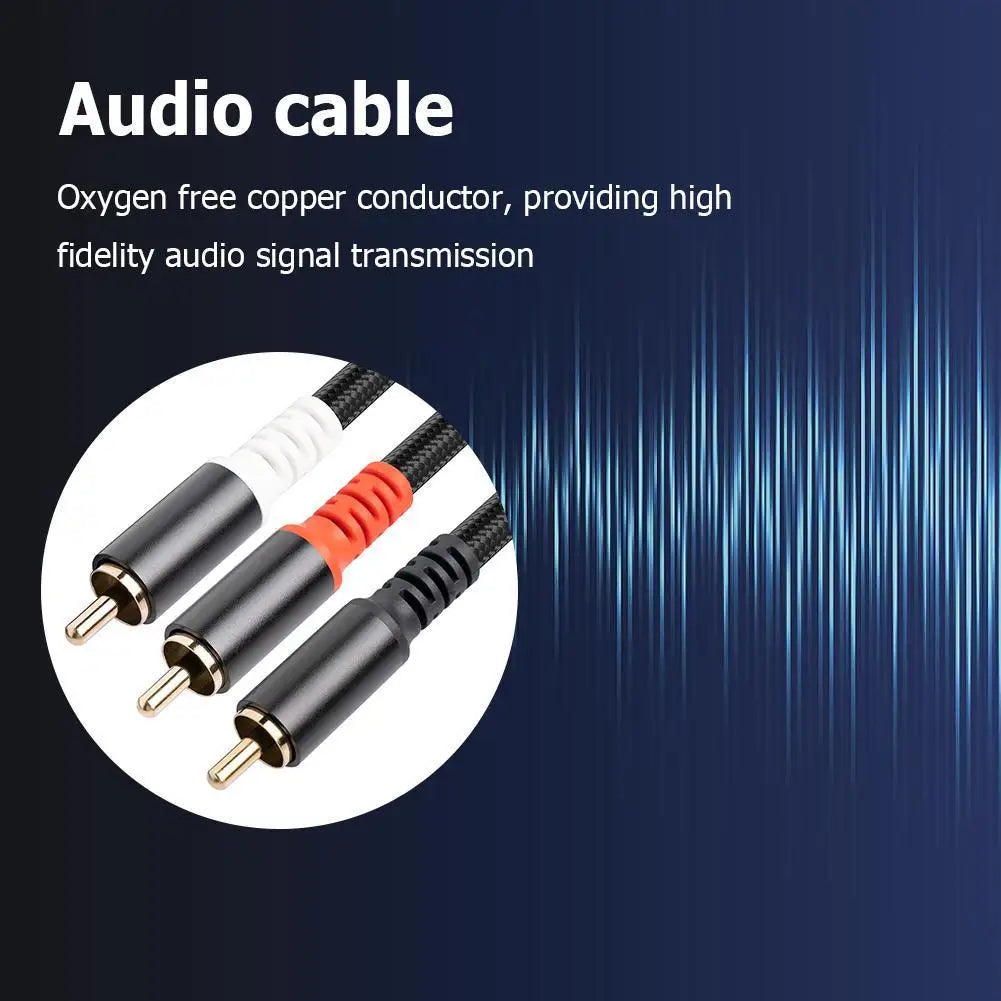 1/2/3/5M Subwoofer Y Cable 1 RCA Male To 2 RCA Male Audio Cable RCA To Dual RCA Audio Cable Splitter for TV Amplifier DVD Player Zpaxo