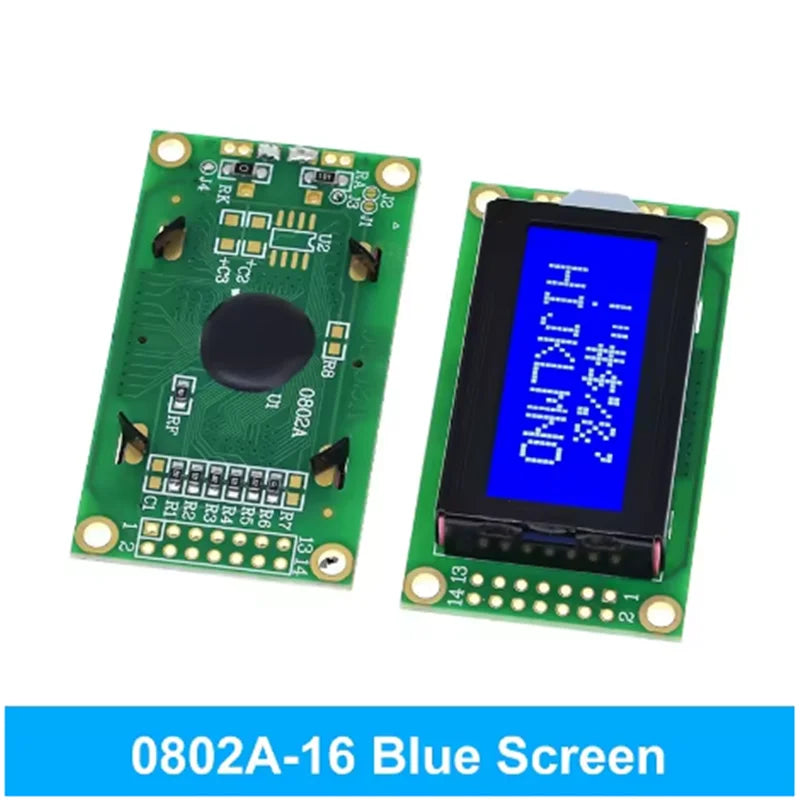 0802A LCD Character LCD Screen 8 * 2-Row LCD Display Module Blue Screen Zpaxo