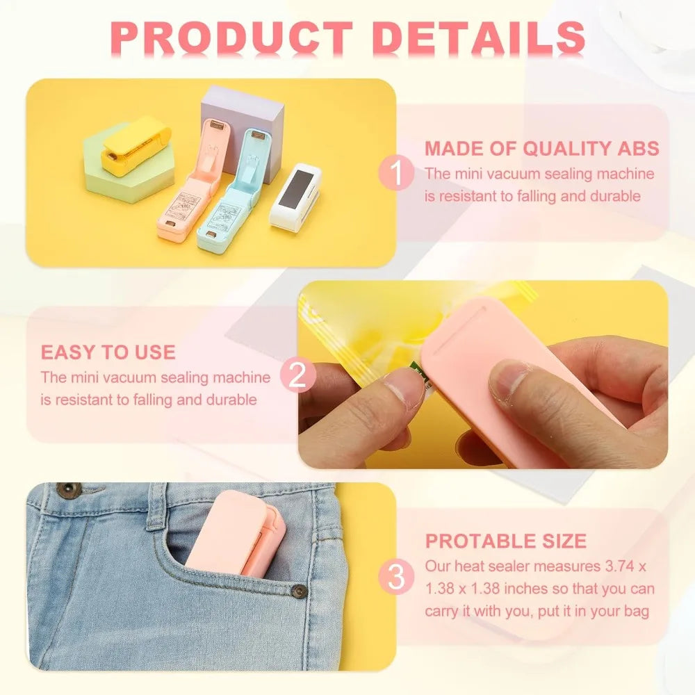 Portable Mini Sealing Machine Handheld Food Heat Vacuum Sealers