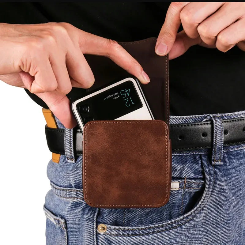 Universal Belt Clip Holster Leather Pouch Waist Bag Samsung Z Flip 3
