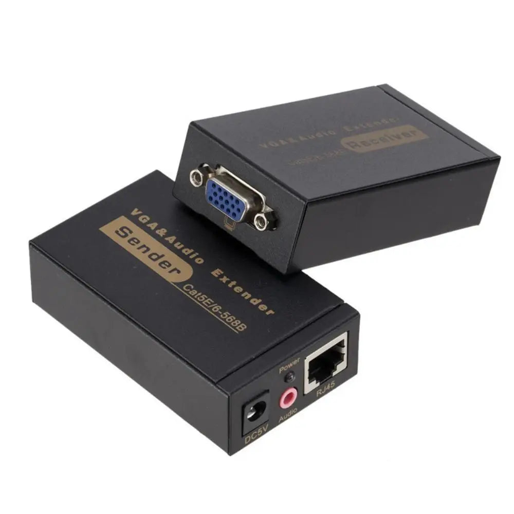 VGA RJ45 100M Video Audio Extender Signal Amplifier Cat5 6 Zpaxo