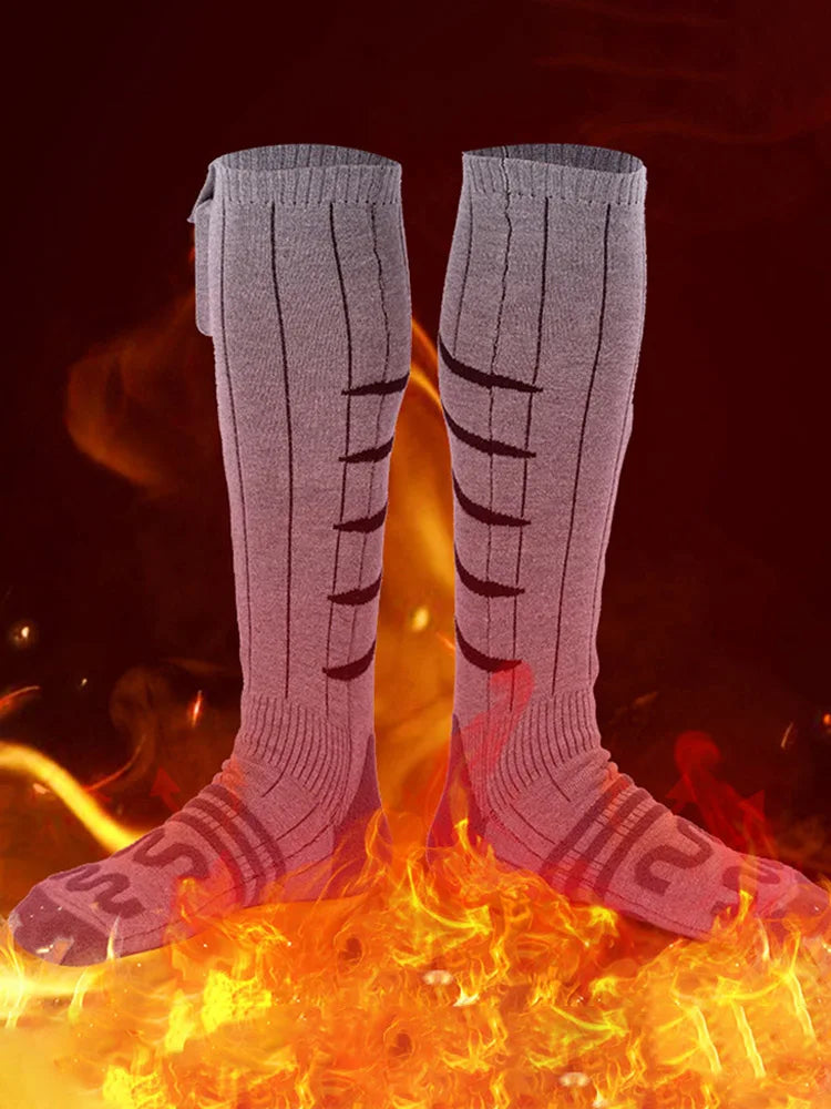 Electric Heated Socks Cold-Proof Winter Warm Thermal Socks Fast Heating Foot Warmers Washable for Cycling Camping Skating Zpaxo