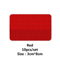 10pcs 3*8cm Car Bumper Reflective Stickers Reflective Warning Strip Tape Secure Reflector Stickers Decals Safety Warning Zpaxo Red