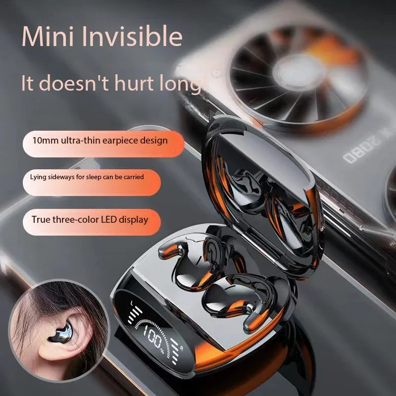 Sleep Invisible Stereo Headset Waterproof Wireless Bluetooth Earphone Earbuds with Mic for Phone Bluetooth 5.3 Headphones Zpaxo
