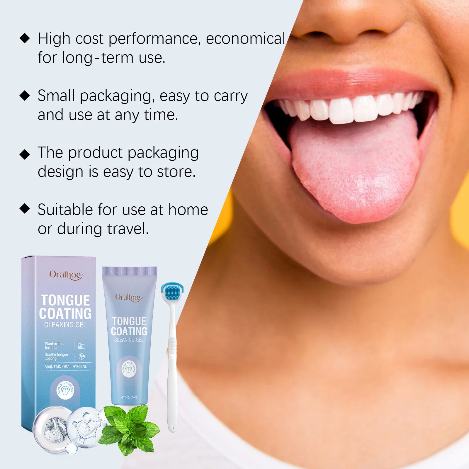 Tongue Cleaning Gel Set – Eliminate Bad Breath & Oral Bacteria Tongue Cleaning Kit Zpaxo