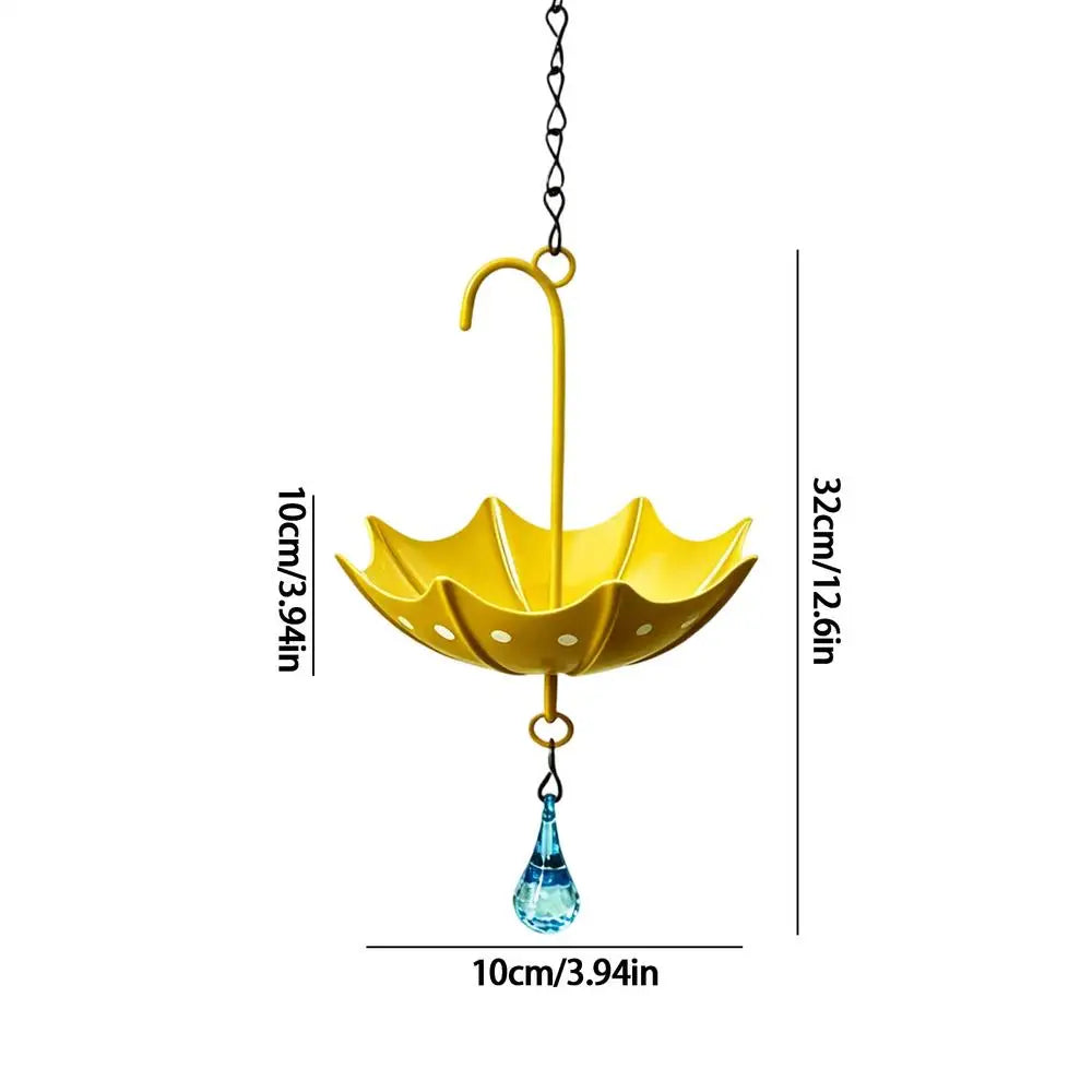 Umbrella Hanging Bird Bath & Hummingbird Feeder for Garden Hanging Bird Bath Zpaxo Yellow