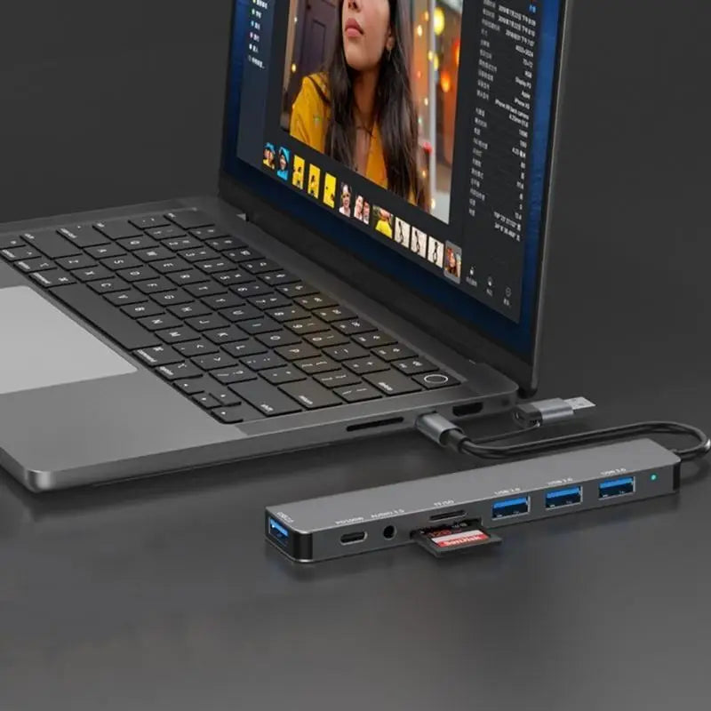 652F C USB Docking Station Hub Featuring 2 0 PD100W Memory Card Slots Zpaxo
