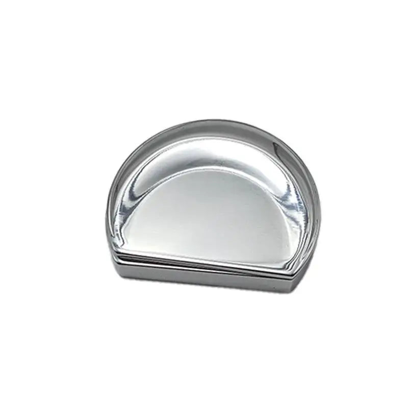 M1 Moon Shaped Zinc Alloy Balm Container Polished Surface Slide Lid Zpaxo A1