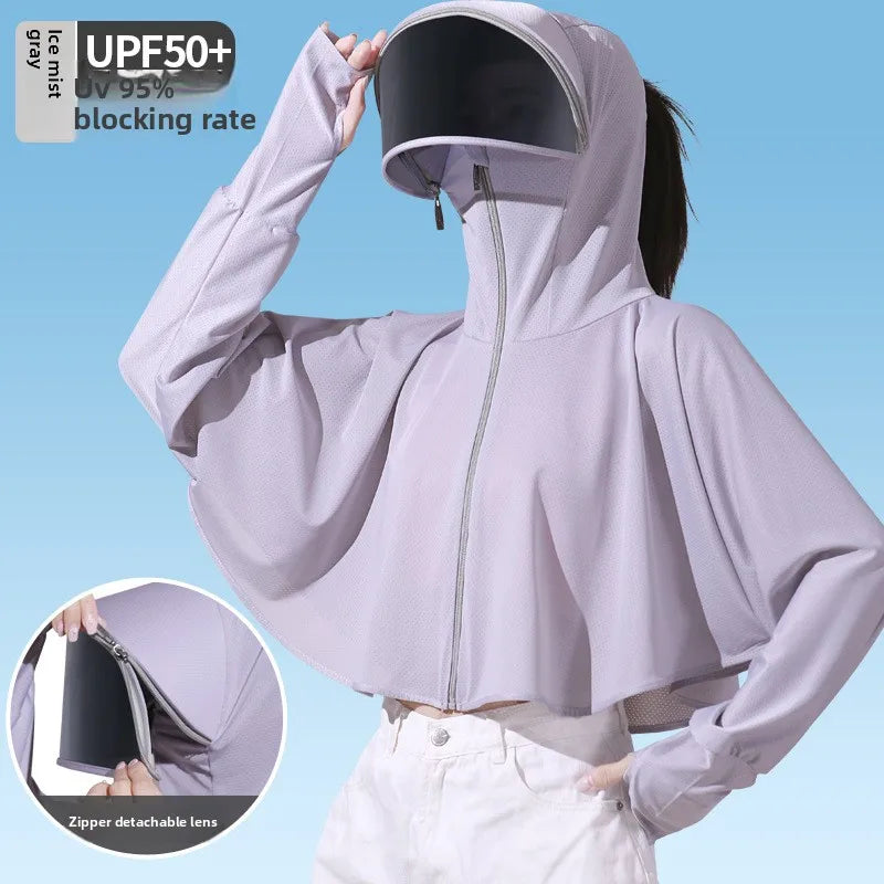 Women's Summer Ice Silk Sun Protection Jacket Lightweight Breathable