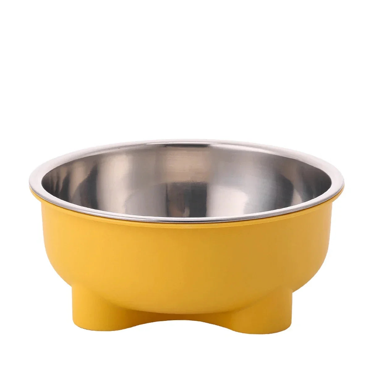 A Stainless Steel Pet Dog Bowl Anti Slip Four-Legged Solid Color Dog Bowl and Cat Bowl Easy To Clean for Indoor and Outdoor Use Zpaxo YELLOW