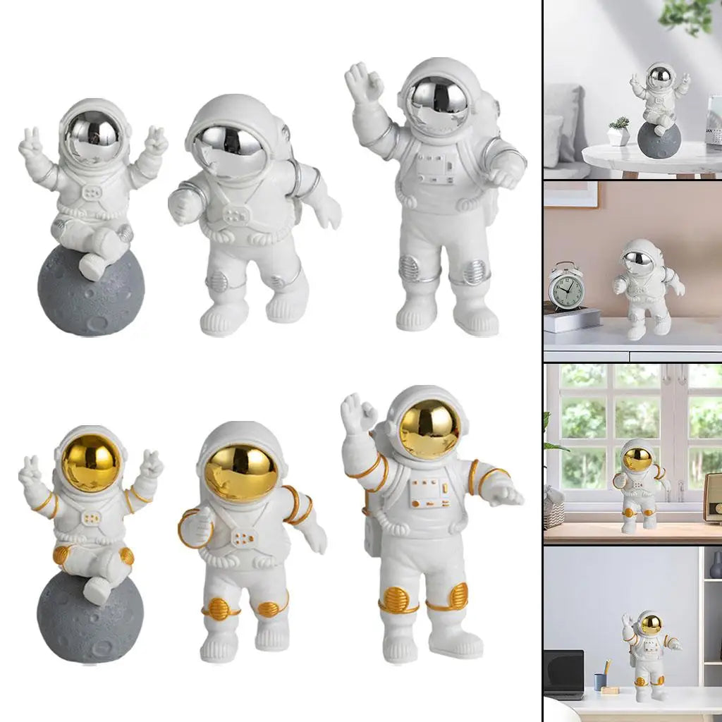 Resin Astronaut Figurines Spaceman Sculpture Miniatures Parties Cake Zpaxo