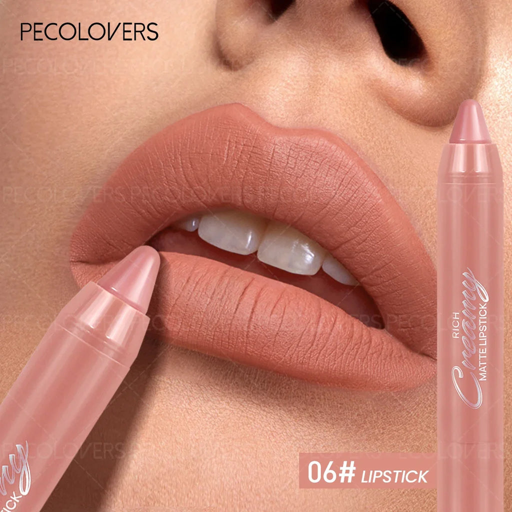 1PC Nude Series Lipstick - Waterproof & Long-Lasting | Crayon Lipstick Glossy & Matte Finish, Buildable Coverage Zpaxo 06
