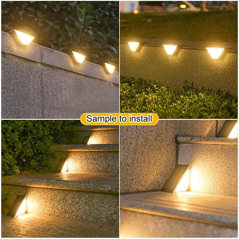 2-Pack Solar LED Step Lights – Waterproof Outdoor Stair Lights Solar Step Lights Zpaxo