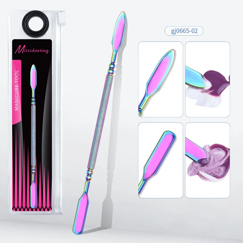 Double Head Nail Cuticle Pusher Hook Stainless Steel Gel Polish Zpaxo Style 02