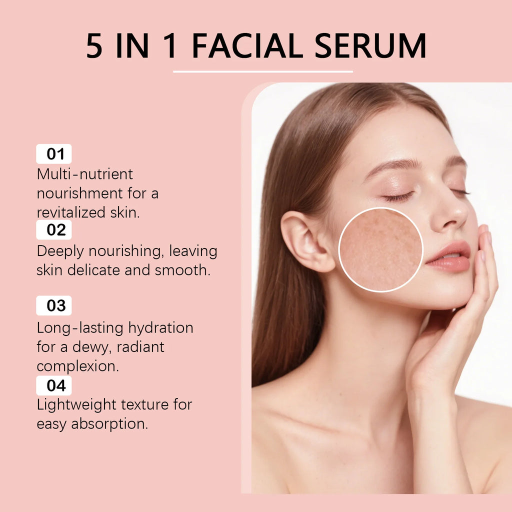 Antioxidant 5-in-1 Facial Serum Fades Dark Spots Dullness Brightens Zpaxo