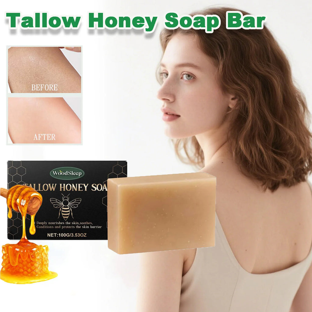Hoygi Tallow & Honey Soap Bar – Face & Body Moisturizing Cleanser Facial Bar Soap Zpaxo