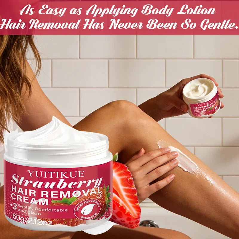 YUITIKUE Strawberry Hair Removal Cream for Sensitive Skin 60g Hair Removal Cream Zpaxo Default Title