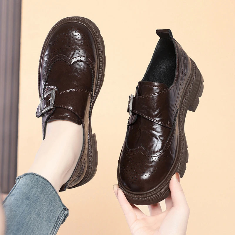 British Loafers Versatile Thick-soled Retro Small Leather Shoes Zpaxo