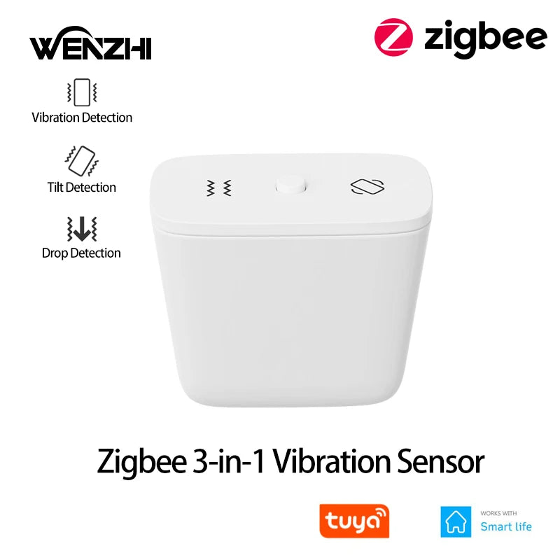 Zigbee 3-In-1 Vibration Sensor With Tilt Drop Shock Detection Battery Box For CR2450 Tuya Smart Life Home Security Automation Zpaxo China Mainland