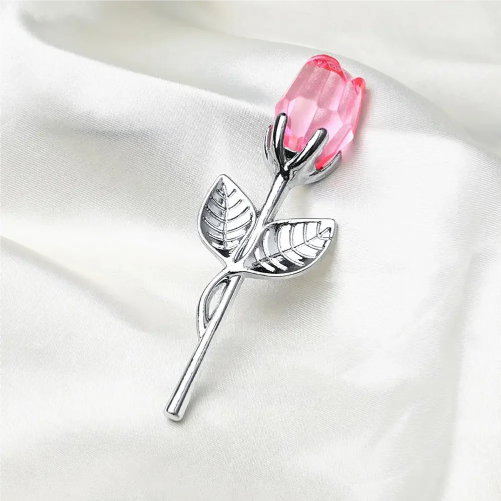 Valentines Day Gift Crystal Glass Rose Artificial Flower Silver Gold Rod Rose Flower For Girlfriend Wedding Gifts For Guest Zpaxo
