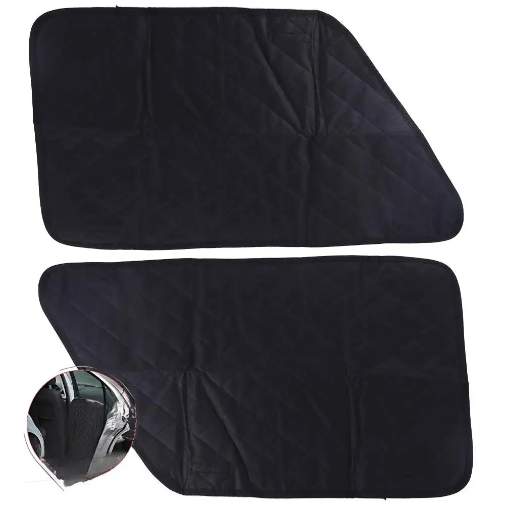 2Pcs Waterproof Dog Car Door Protector Black Oxford Vehicle Door Covers Guard Non-Slip Anti Scratch Car Door Pet Barrier Zpaxo