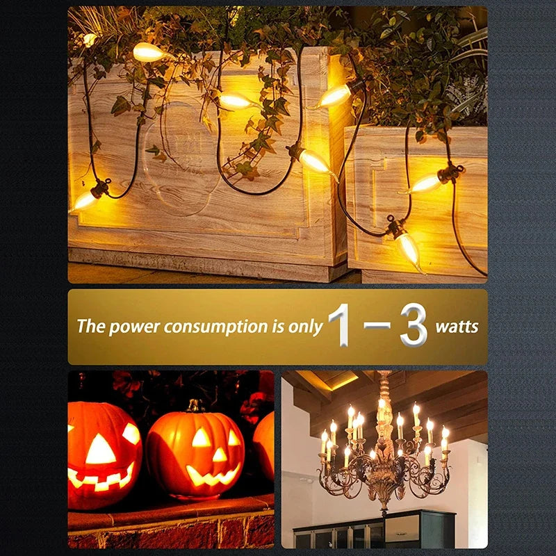 E12 E14 E27 Flickering Flame Light Bulbs LED Decoration More Zpaxo